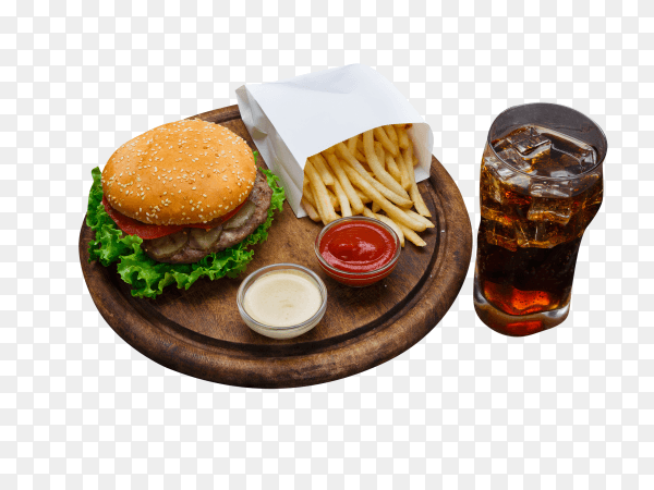 Fresh tasty burger on transparent background PNG