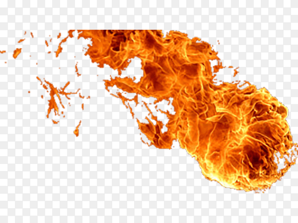 Glowing fire flame on transparent background PNG