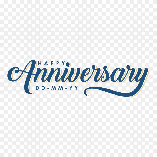 Happy anniversary lettering on transparent background PNG