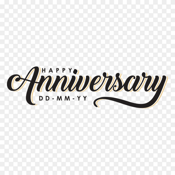 Happy anniversary lettering template on transparent background PNG