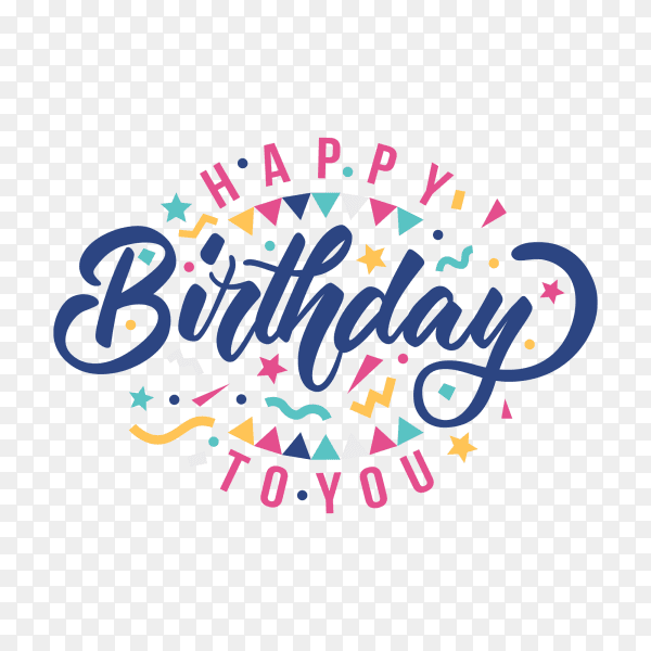 Happy birthday card on transparent background PNG