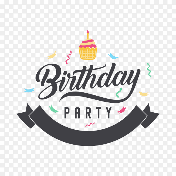 Happy birthday celebration concept on transparent background PNG