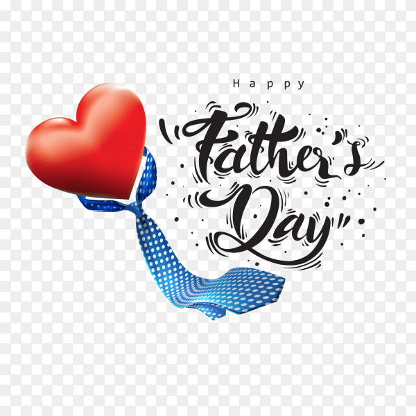 Happy fathers day card on transparent background PNG