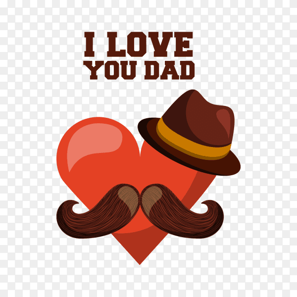 Happy fathers day design on transparent background PNG
