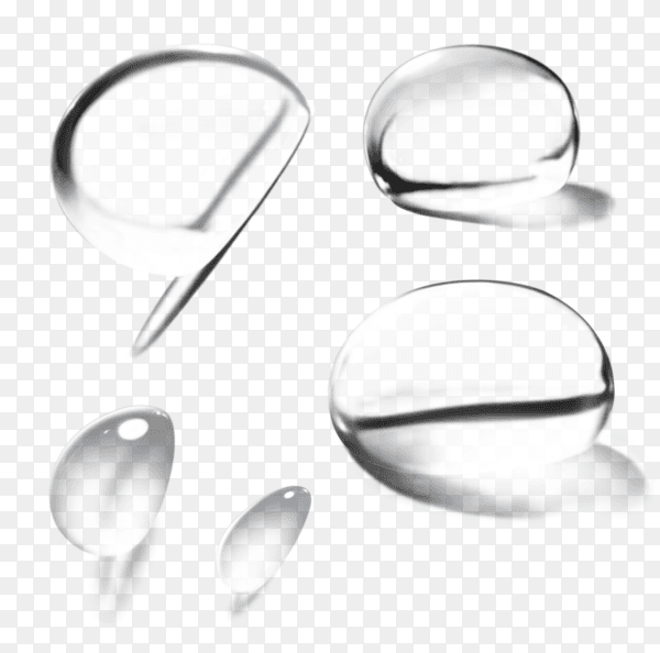 Illustration of clear water drops isolated on transparent background PNG