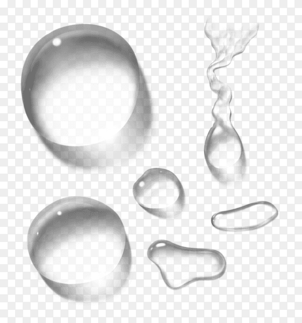 Illustration of water drops on transparent background PNG