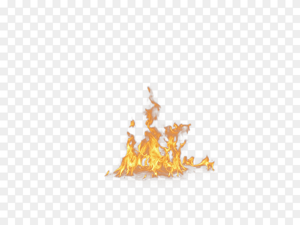 Realistic fire flame isolated on transparent background PNG