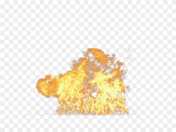 Realistic fire on transparent background PNG