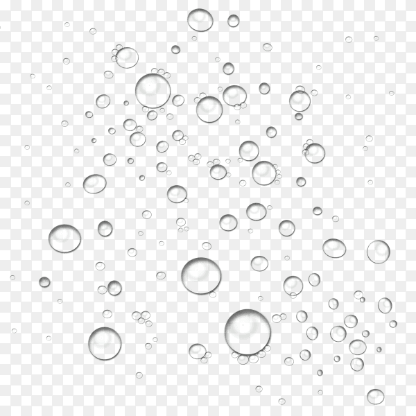 Realistic pure water drops on transparent background PNG
