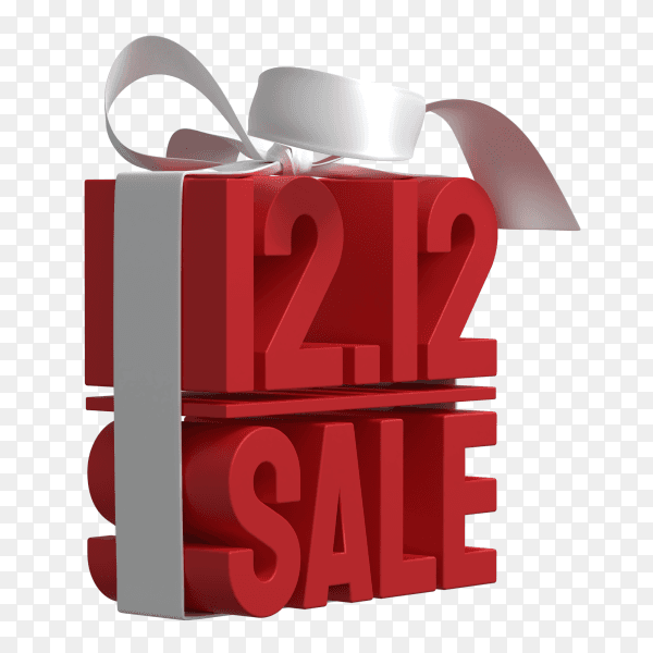 Red sale poster template on transparent background PNG