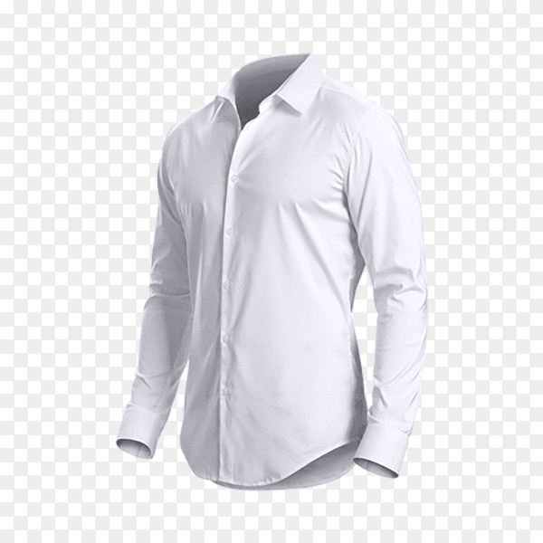 White color formal shirt on transparent background PNG