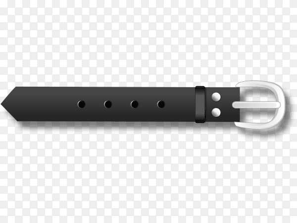 Black belt isolated on transparent background PNG