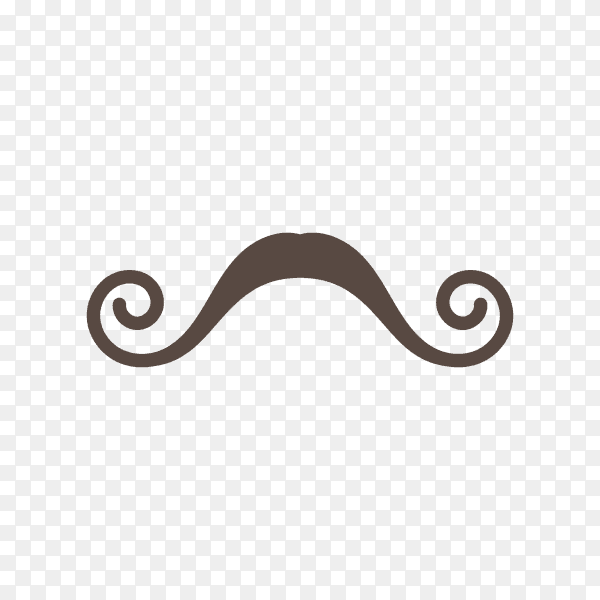 Black silhouettes of moustache icon on transparent background PNG