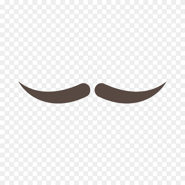 Black silhouettes of moustache on transparent background PNG