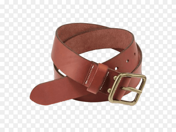 Brown leather Belt Strap Isolated on transparent background PNG