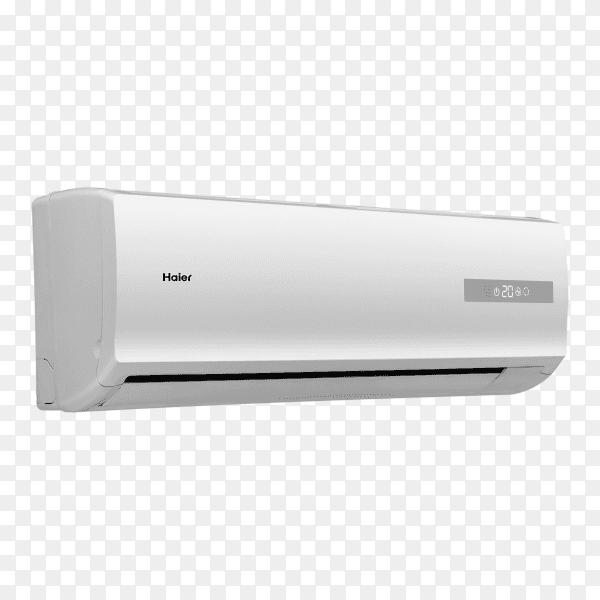 Close up white air conditioner machine isolated on transparent background PNG