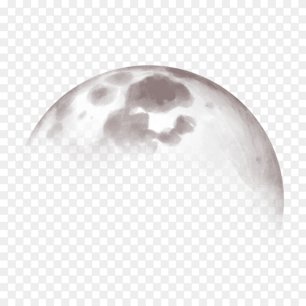 Closeup shot of a lunar eclipse isolated on transparent background PNG