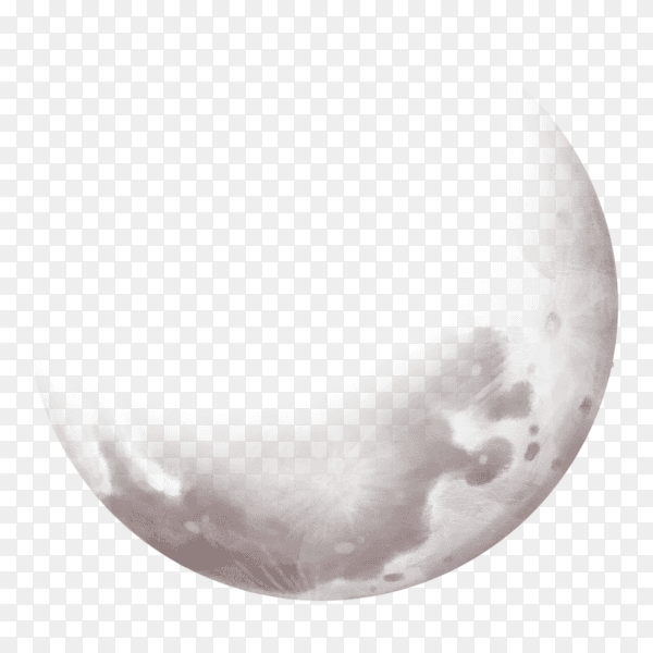 Closeup shot of the beautiful moon on transparent background PNG