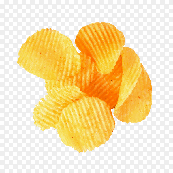 Crispy Potato chips on transparent background PNG
