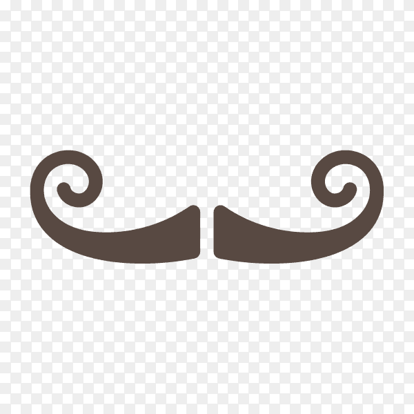 Funny fake mustaches mask and retro curly moustache on transparent background PNG