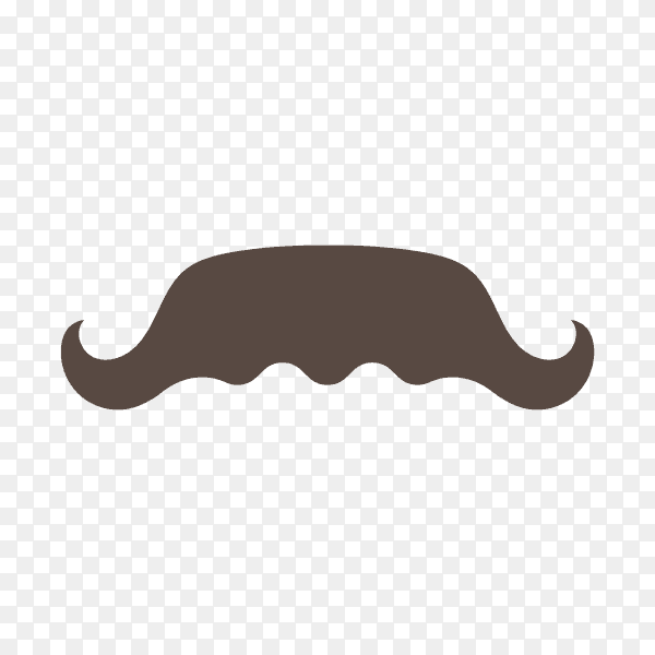 Hand drawn mustache icon illustration on transparent background PNG