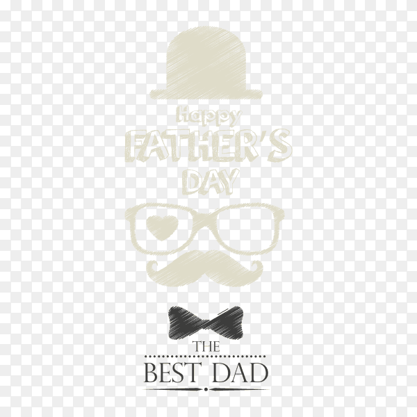 Happy fathers day design isolated on transparent background PNG