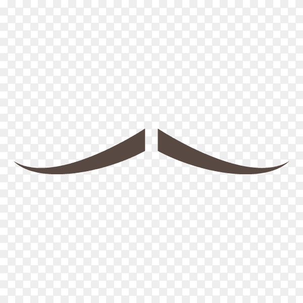 Illustration of hand drawn mustache icon on transparent background PNG