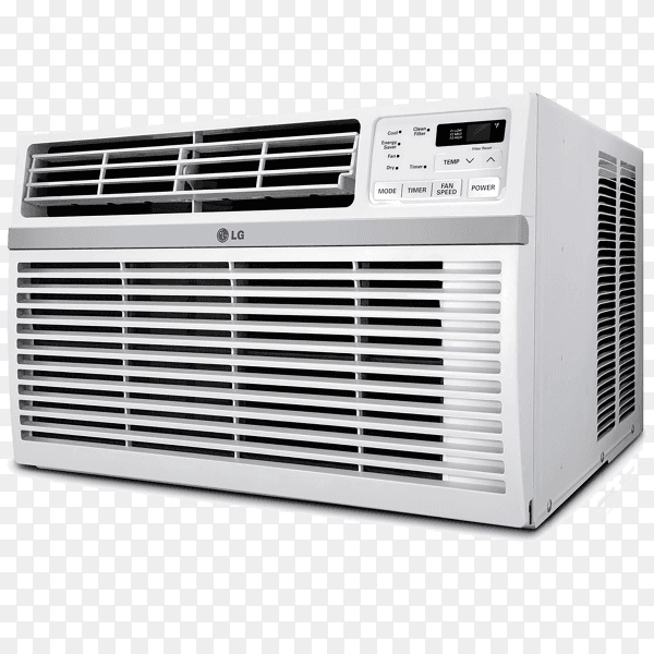 Lg window air conditioner isolated on transparent background PNG