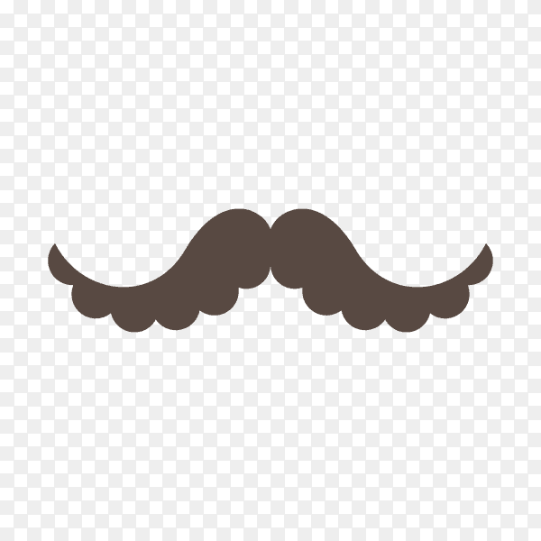 Monochrome moustache icon illustration on transparent background PNG