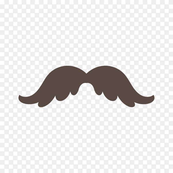 Monochrome moustache icon on transparent background PNG