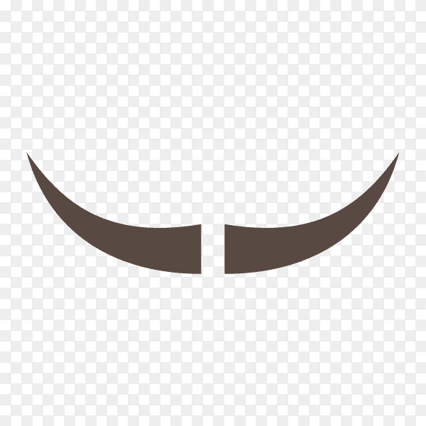 Moustache silhouette on transparent background PNG