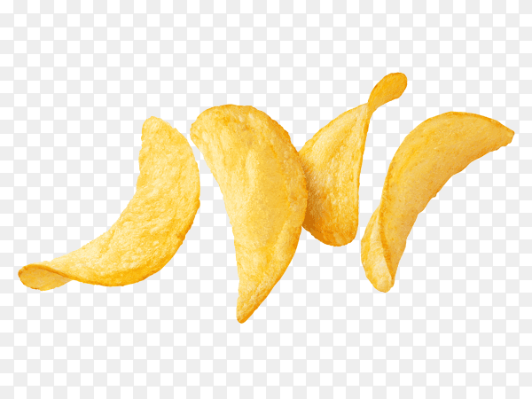 Potato chips isolated on transparent background PNG