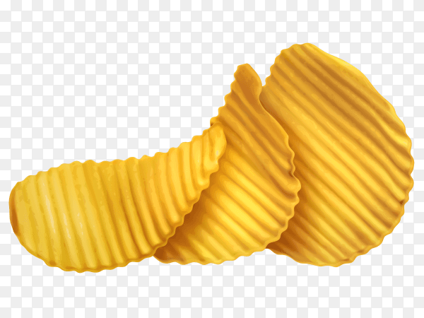 Potato chips on transparent background PNG