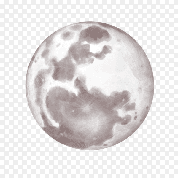 Realistic moon isolated on transparent background PNG