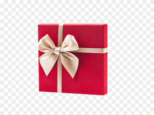 Red gift box on transparent background PNG