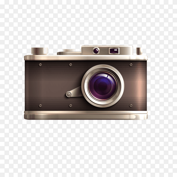 Retro style camera on transparent PNG