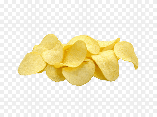 Snack spicy golden chips on transparent background PNG