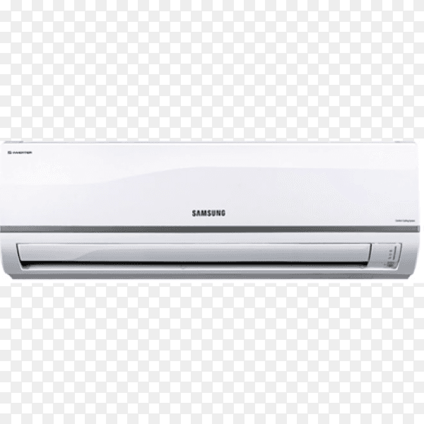 White air conditioner installation . electricity home appliance. cooling product for hot climate in summer on transparent background PNG
